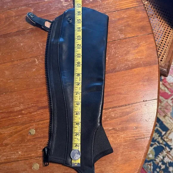 Ariat Black Leather Half Chap Pair - Picture 2 of 9